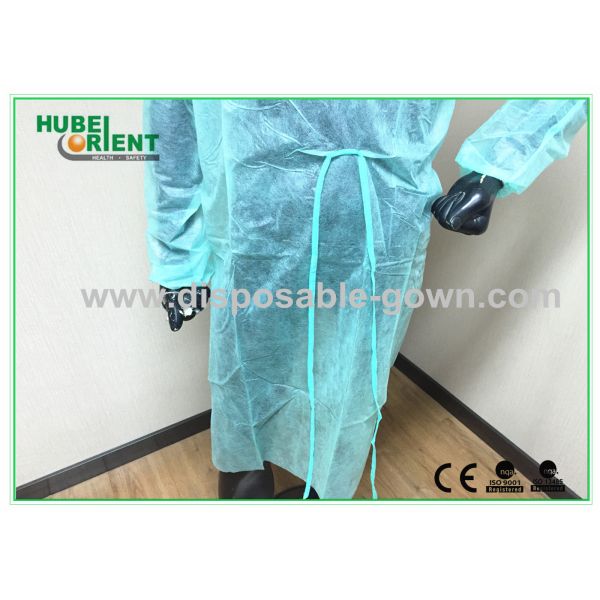 Non-Toxic Yellow Or Other Color PP+PE Disposable Isolation Gowns With Elastic Wrist For Hospital/Factory