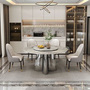 Buy cheap Durable Marble Top Dining Tables With Stainless Steel Legs - Wholesale from wholesalers