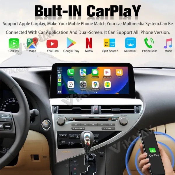 LEXUS RX 2009-2014 Aftermarket Bluetooth Car Stereo Radio Upgrade 12.3 Inch Touchscreen