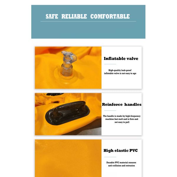 Yellow Thickened Plastic Swim Ring Kayak For Water Park Slide Play