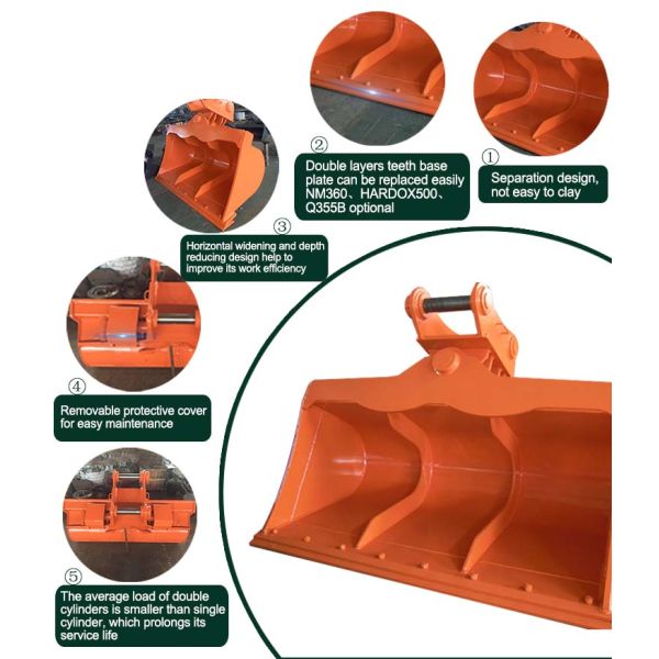 Wholesale Tilting Batter Buckets For 20 Ton Excavator Tilt Bucket CAT320D