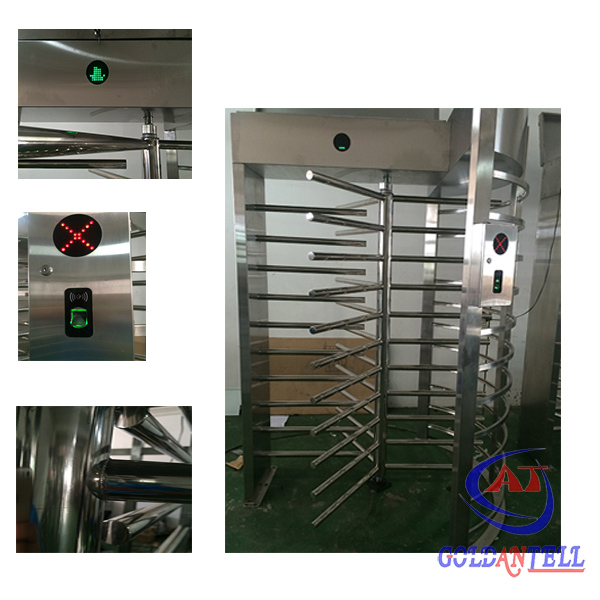 Stainless Steel Security Full Height Turnstile Gate with Electric Mechanical Management