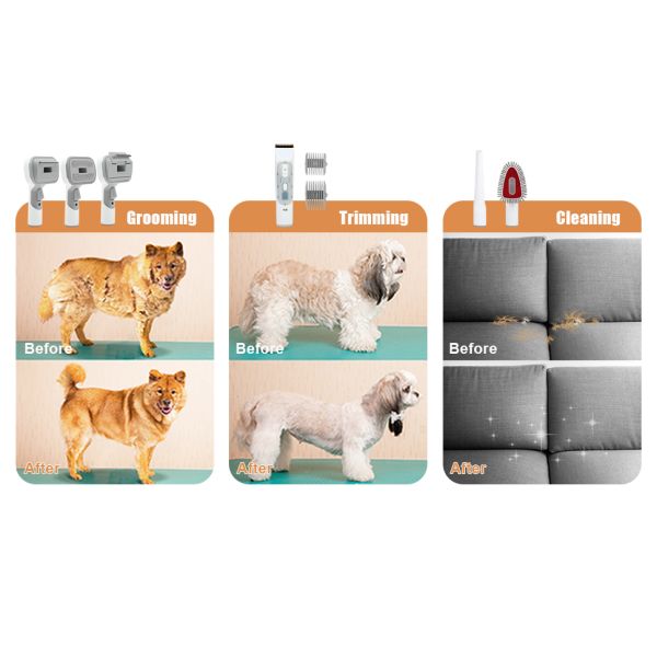 CHARGE Pet Hair Brush Grooming Vacuum Tool 300W Power Source for Smooth Grooming