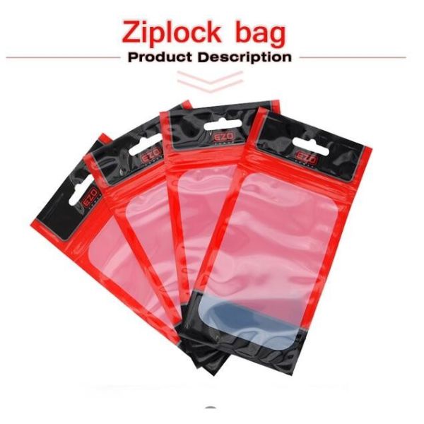 OPP zipper bag / clear printed plastic k bag resealable phone case packaging