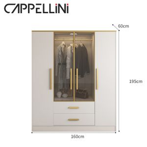 China Home Modern Bedroom Furniture MDF Panel Freestanding Wardrobe Cabinet on sale