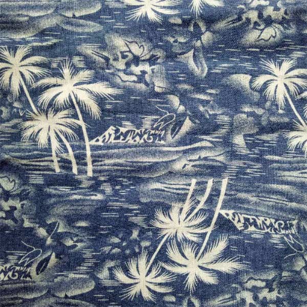 Quality Beach Pants Liberty Print Fabric 160gsm Washable Hawaiian Style Coconut Palm Pattern for sale
