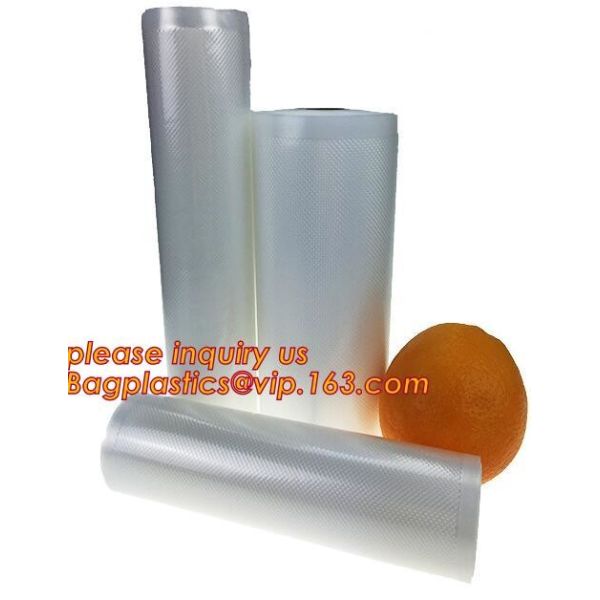 Embossing Resealable Vacuum Food Bags For Household Eco- friendly Texture Vacuum Food Storage Plastic Bag Rolls Moisture