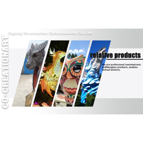 Handmade Mosasaur Fiberglass Statues For Outdoor Exhibition