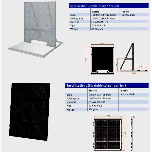 Folding 1x1M Welded Crowd Control Fence Barrier For Music Festival
