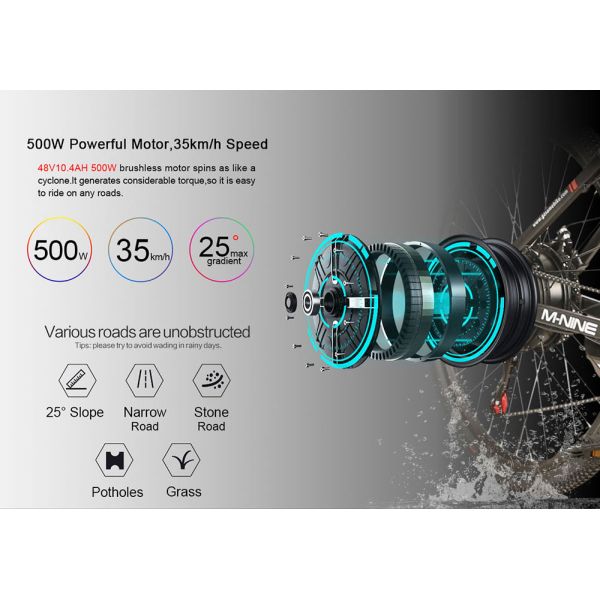 Portable Samebike Lo26 Moped Electric Bike With 30-50Nm Torque