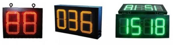 Digital Clock Remote Tri Color LED Gas Station Sign Ultra Thin High Brightness
