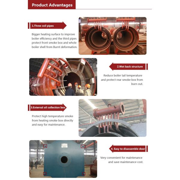 Coil Pipe Compact Structure Thermal Oil Boiler Automatic Running Forced Circulating