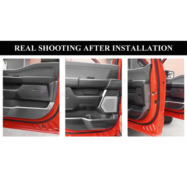 Viknav Car Door Anti Kick Pad for Ford F-150 F150 2015-2020 Accessories Carbon Fiber Style Leather