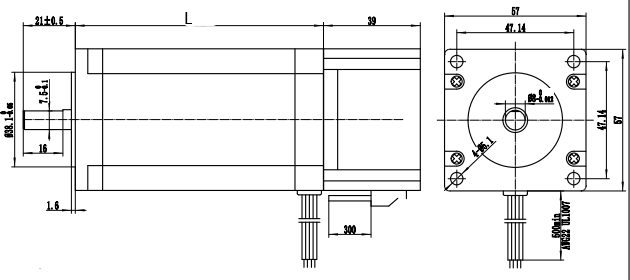 57mm Nema 23 Brake High Torque Nema 23 Cnc Stepper Motor With Integrated Brake Frame Size