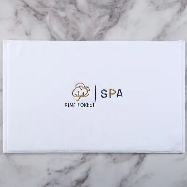 Hotel Bathroom Non-Slip Mat Pure Cotton for Shower Room Absorbent Foot Mat Home Washable