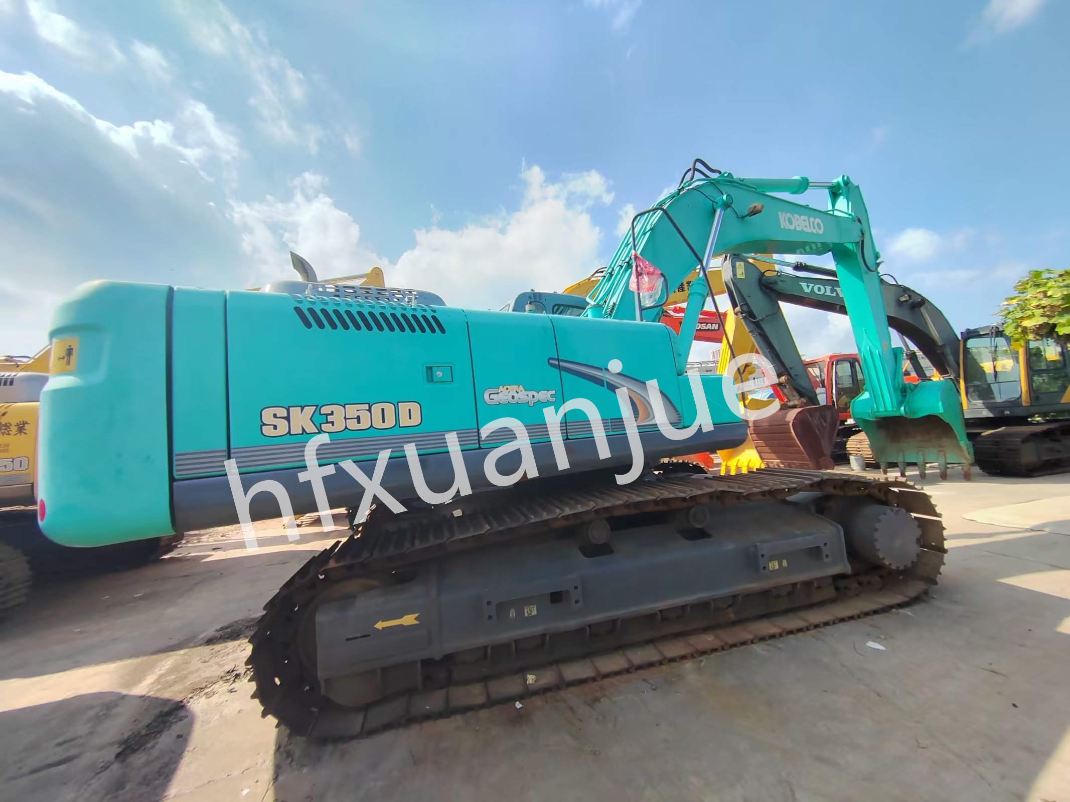 34700Kg 350 Used Kobelco Excavator Construction Machinery 6 Cylinders
