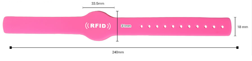 Reusable Silicone RFID Chip Programmable Wristband