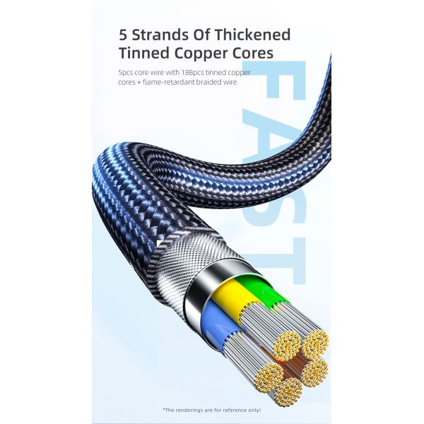 Quick Charge Type C Cable 5A Max USB Type C Cable 0.5M 1M 2M