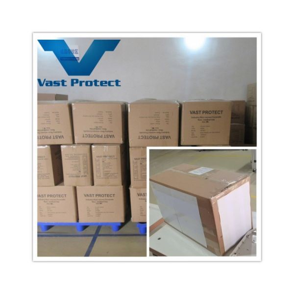 Hooded Breathable Disposable White with Blue Tape Micro Film Suit