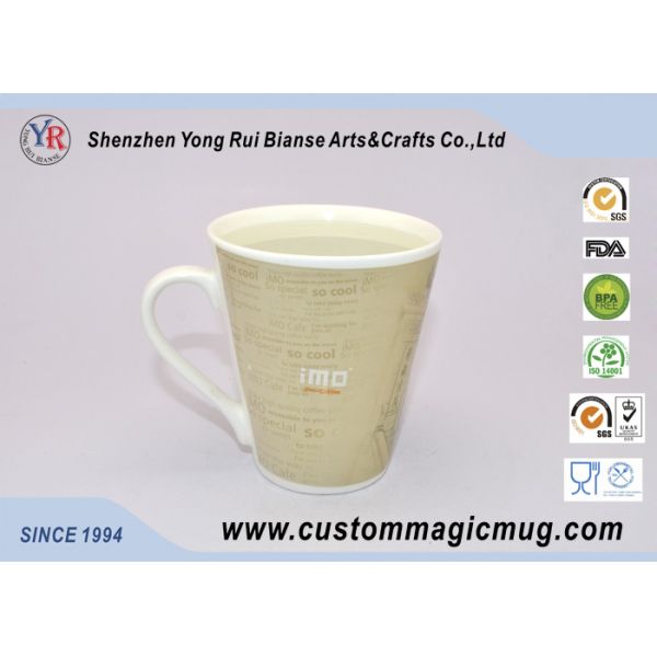 V Shaped Color Changing Ceramic Mug , Personalised Mugs Heat Sensitive