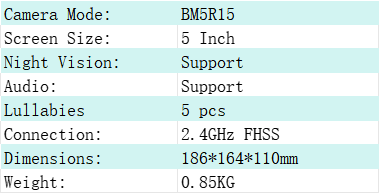 5 Inch 720P PRO Security Baby Monitor Cameras With Visual Sound Alarm 360 PTZ Camera