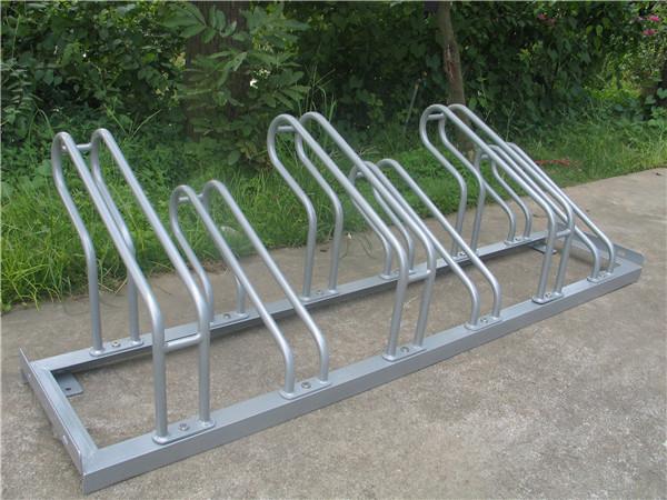 Outdoor Steel Bicycle Parking Rack , Bike Parking Stand With 6 Bike Capacity
