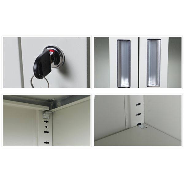 Cold Rolled Steel Wardrobe 4 Door Metal Locker Storage Cabinet