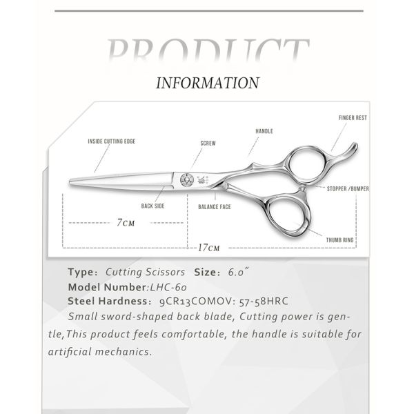 Durable Hair Salon Shears UFO Screw Smooth Handfeel High Precision