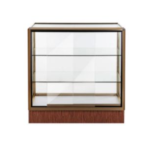 Fashion Metal Jewelry Display Showcase / Retail Glass Display Cabinet Custom