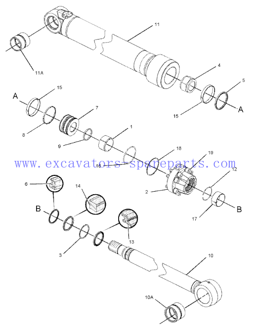 Excavator Boom Seal Kit 3249485 324-9485 For 322C 324DL 336D 340D
