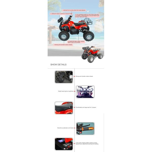 Steel Material Riding Beach Vehicle For Public Games Center Charging Time 4-6h