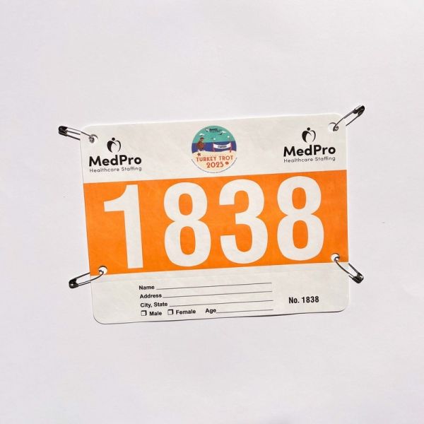 0.5mm Thickness Competition Identification Numbers With Customized PANTONE Color