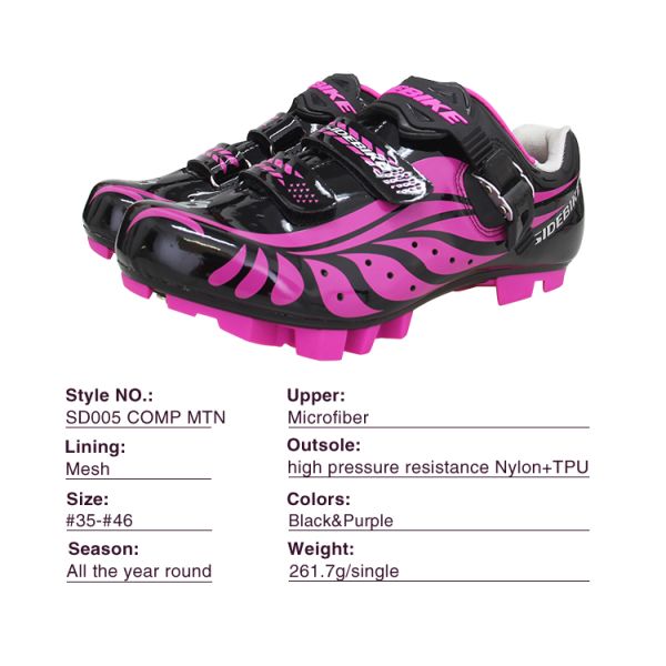 Dampproof Ladies MTB Cycling Shoes Nylon TPU Outsole High Pressure Resistance