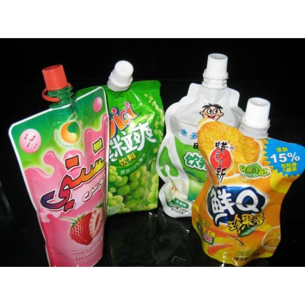 Spout Stand Up Pouch Bags For Beverage Liquid Juice Plastic Packing Bags