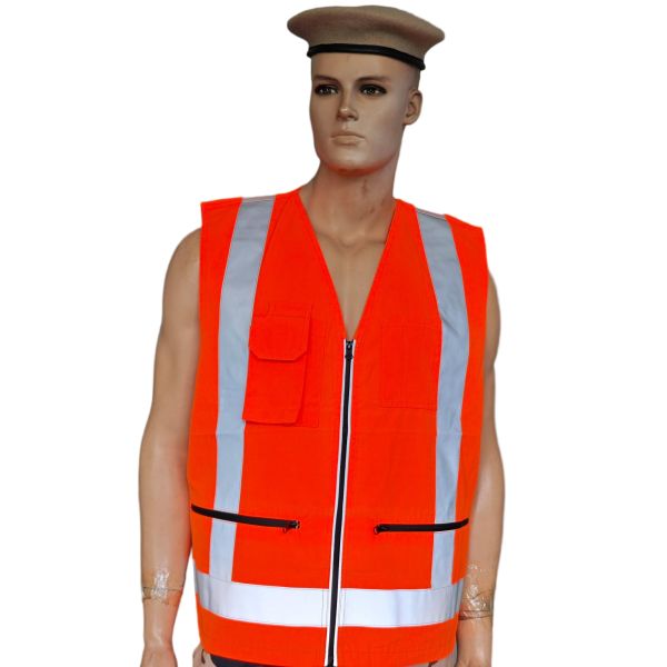 High Visibility Reflective Safety Vest Fluorescent Orange