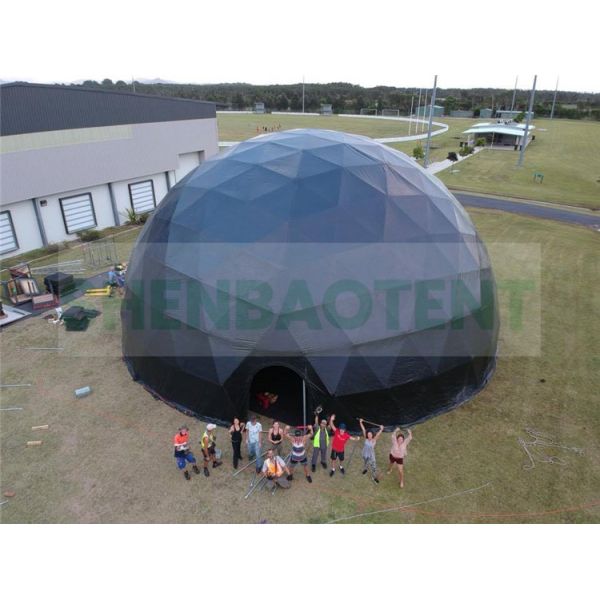 200 Square Meter Projection Black Dome Tent , Festival Dome Tent Outdoor Cinema For Family