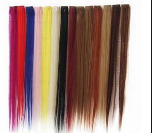 Cheap Synthetic Fibre Hair Extensions Straight Double Drawn Human Hair Wefts wholesale