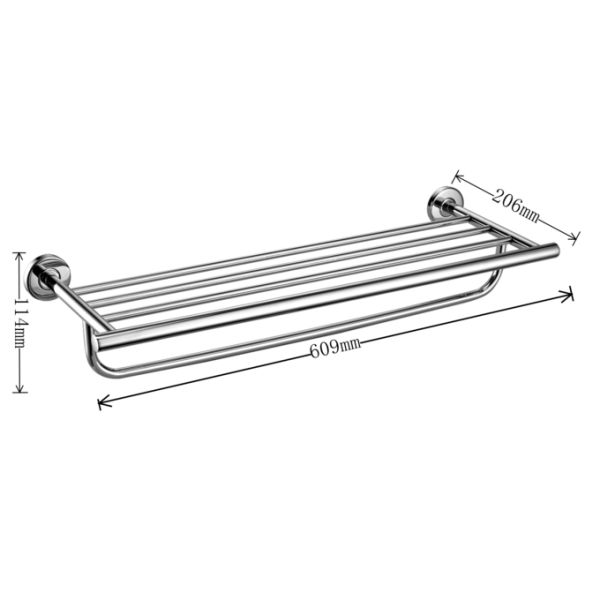 Lavatory Bathroom Towel Racks OEM ODM Wall Mount Towel Shelf Stainless Steel 304