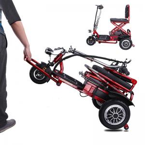 Cheap Fortable three wheel  scooter for elderly  people folding tricycle 12AH lithium Battery wholesale