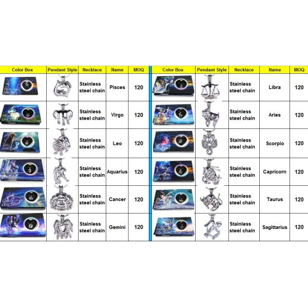 12 Horoscope Zodiac Love Pearl Necklace Gift Set Innovative Valentines Gift