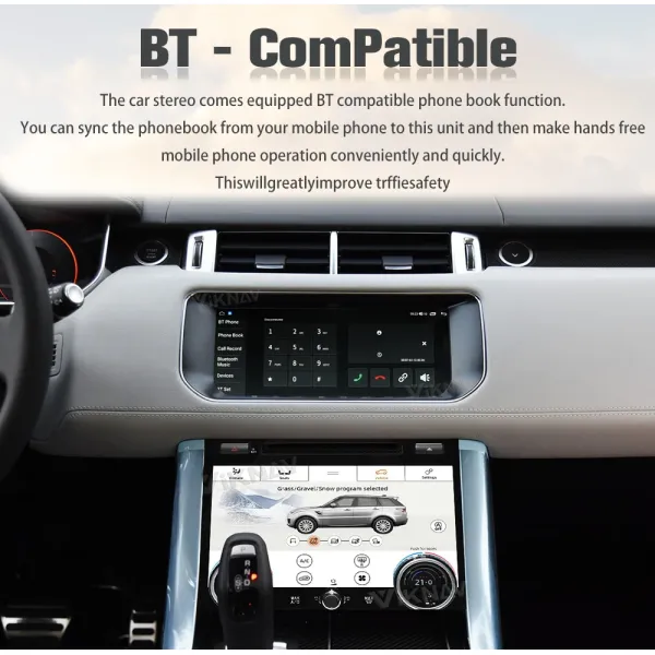 Viknav Android 12 Touch Screen Car Radio For Range Rover Sport L494 2013-2017 GPS Navigation Multimedia Player Android Auto