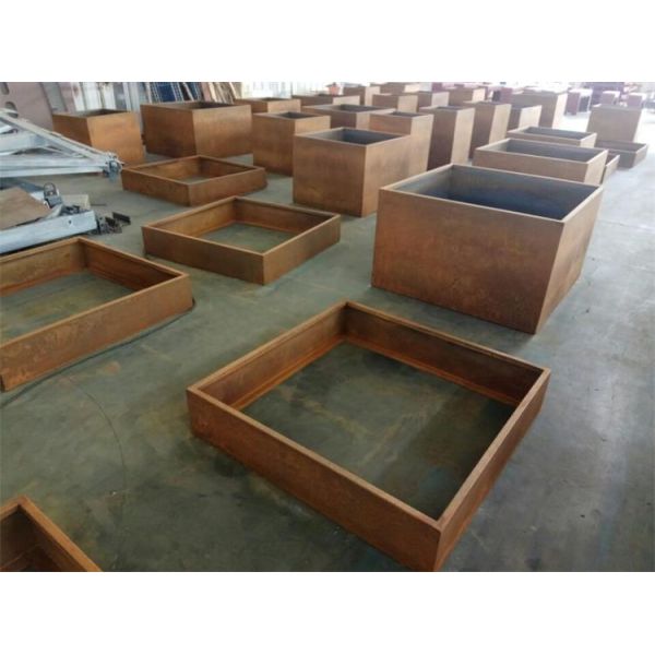 Outdoor Metal Lawn Border Vegetables Grow Corten Steel Garden Planter Raised Bed