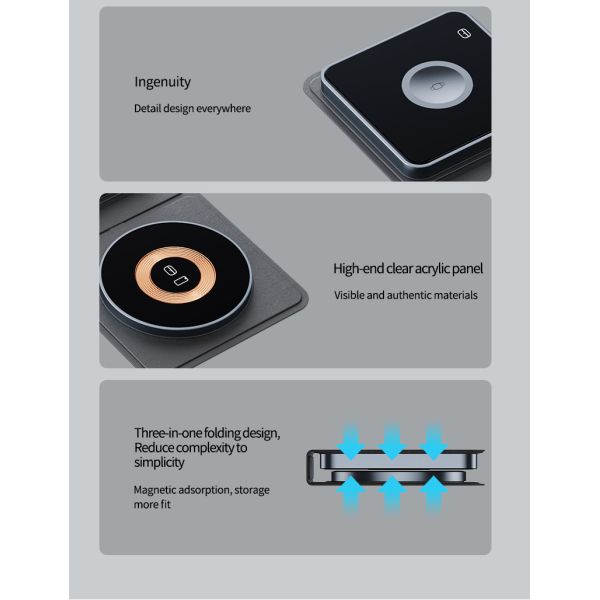 Wireless Charging Pad High Charging Efficiency Wireless Travel Charger