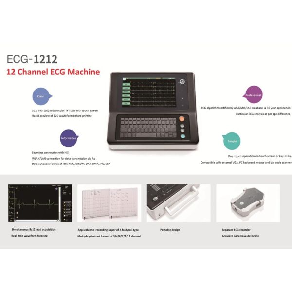 Factory Price 12 Channel Wifi Ecg Machine For Icu Hospital