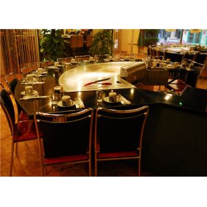 Vaulted Electric Teppanyaki Grill / 304 stainless steel Teppanyaki Table