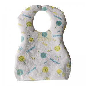 China Anti Bacterial 24.5*34.5cm Waterproof Disposable Baby Bib on sale