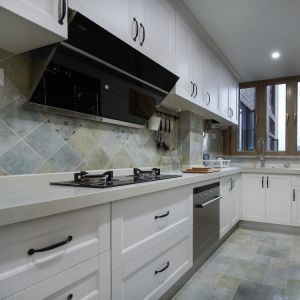 3D Drawing Modern Solid Wood Kitchen Furniture Cabinet