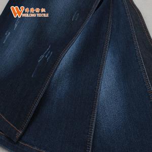 China 77% C 21% P 2% S 9oz Black Blue Jeans Blend Cotton Polyester Denim Fabric on sale