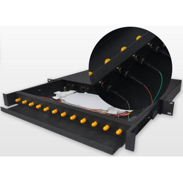 Rack Mount Fiber Optic Patch Panel Drawer Type 19 Inch 12 Core For Broadband