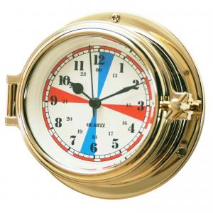 China 180mm Brass Quartz Clock Radio Room Clock Marine Nautical Instrument on sale